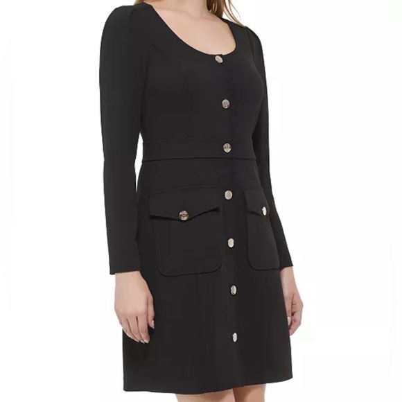 Tommy Hilfiger Dresses & Skirts - 🆕 Tommy Hilfiger Black Women’s Scoop-Neck Scuba Crepe Office Dinner Dress Size 6